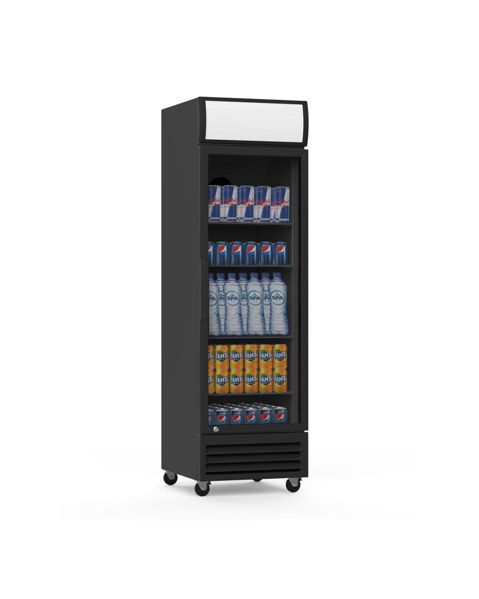 Getränkekühlschrank 360 Liter weiß/schwarz mit Glastür - ZK 360